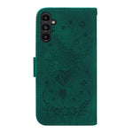 Samsung Galaxy A25 5G (global) (161,0 x 76,5 x 8,3 mm) stødsikkert mobilcover med rosen- og sommerfugletryk, læderpung