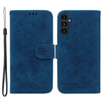 Samsung Galaxy A25 5G (global) (161,0 x 76,5 x 8,3 mm) stødsikkert mobilcover med rosen- og sommerfugletryk, læderpung