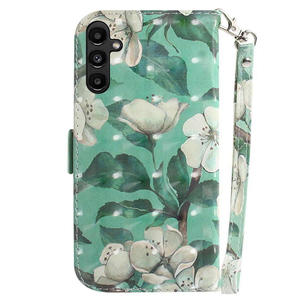 Til Samsung Galaxy A25 5G (Global) (161.0 x 76.5 x 8.3mm) PU-læder 3D-mønsterprint Standpungcover med rem