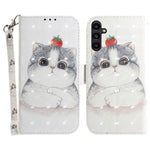 Til Samsung Galaxy A25 5G (Global) (161.0 x 76.5 x 8.3mm) PU-læder 3D-mønsterprint Standpungcover med rem
