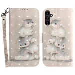 Til Samsung Galaxy A25 5G (Global) (161.0 x 76.5 x 8.3mm) PU-læder 3D-mønsterprint Standpungcover med rem