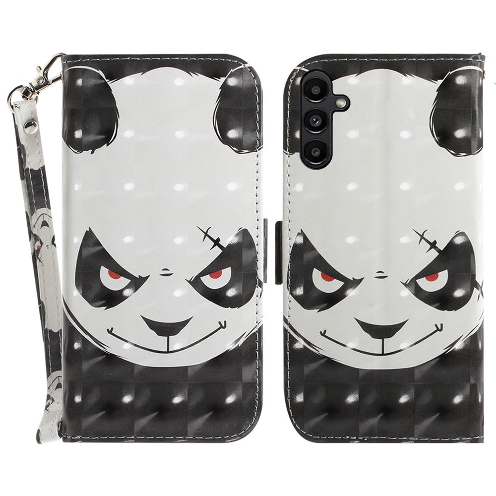 Til Samsung Galaxy A25 5G (Global) (161.0 x 76.5 x 8.3mm) PU-læder 3D-mønsterprint Standpungcover med rem