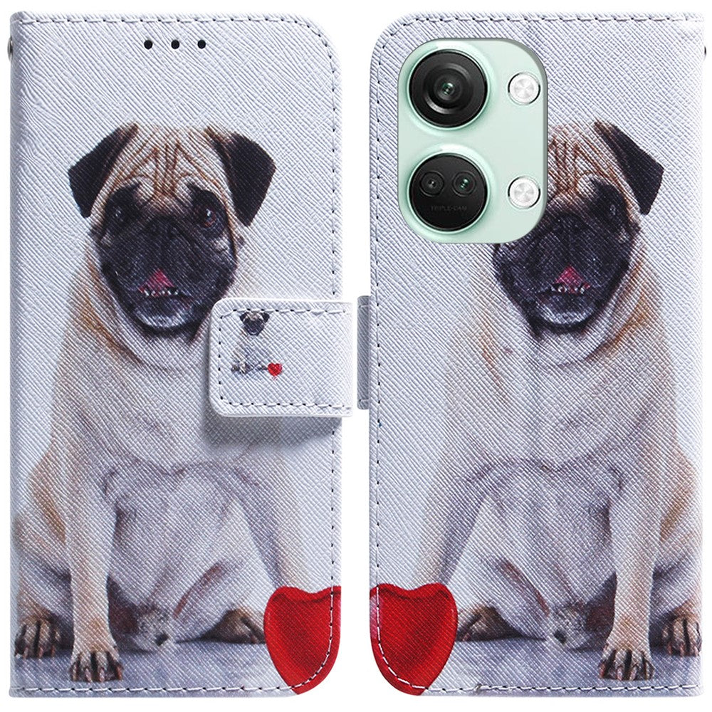 Mönstertryckt plånboksfodral för OnePlus Nord 3 5G / Ace 2V, PU-läderstativ, stötsäkert mobilfodral