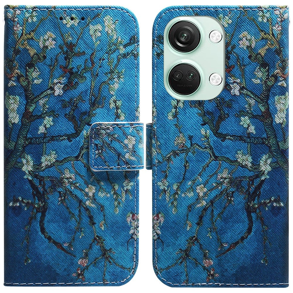 Mönstertryckt plånboksfodral för OnePlus Nord 3 5G / Ace 2V, PU-läderstativ, stötsäkert mobilfodral