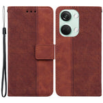 For OnePlus Nord 3 5G / Ace 2V Geometry Imprinted Stand Drop-proof Shell PU Leather Wallet Phone Cover