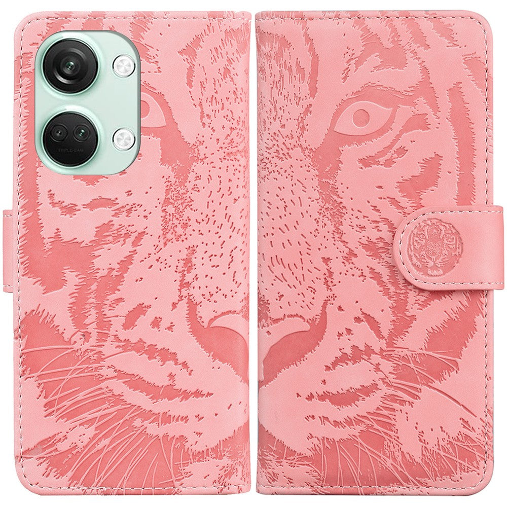 PU-läderfodral för OnePlus Nord 3 5G / Ace 2V Tiger Imprint plånboksfodral med skyddsskal