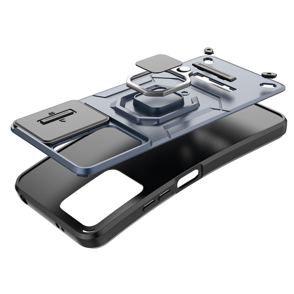PC+TPU bakstycke för Xiaomi Redmi Note 12 4G, mobilskal glidande linsskyddande stödfodral