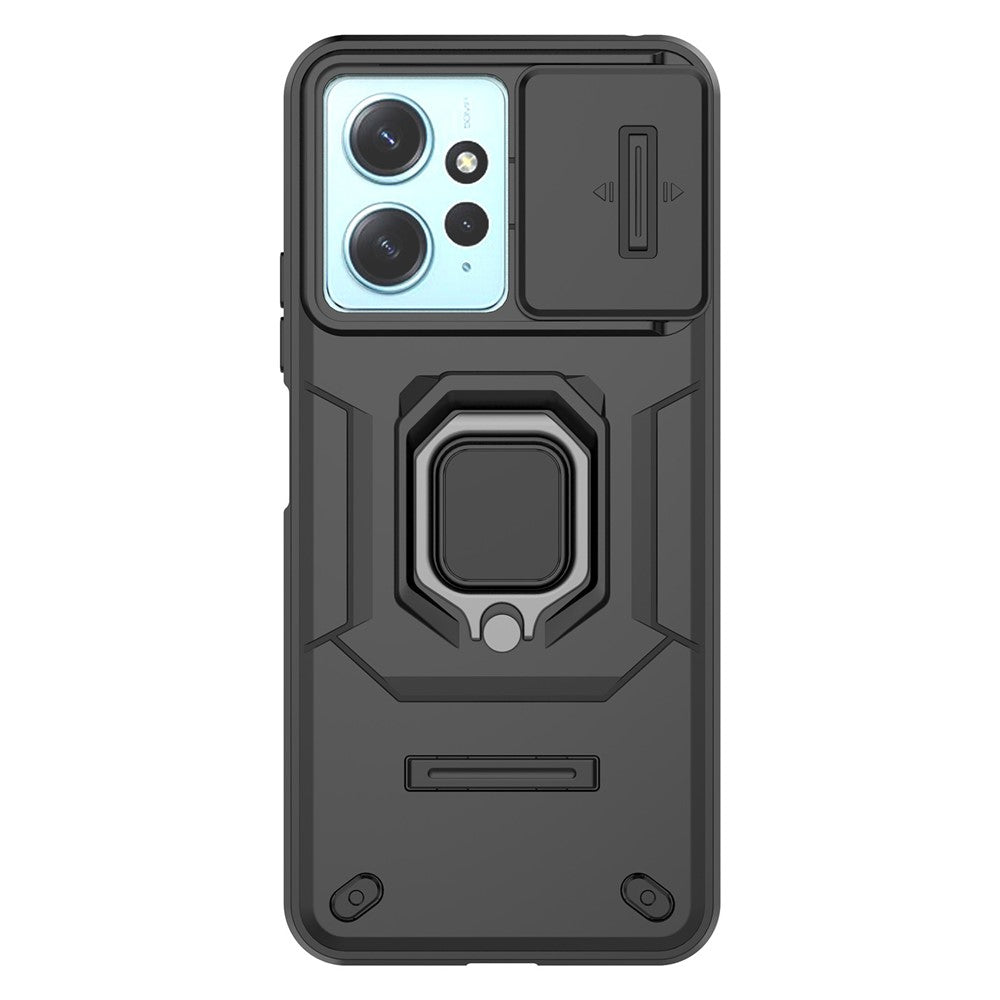 PC+TPU bakstycke för Xiaomi Redmi Note 12 4G, mobilskal glidande linsskyddande stödfodral