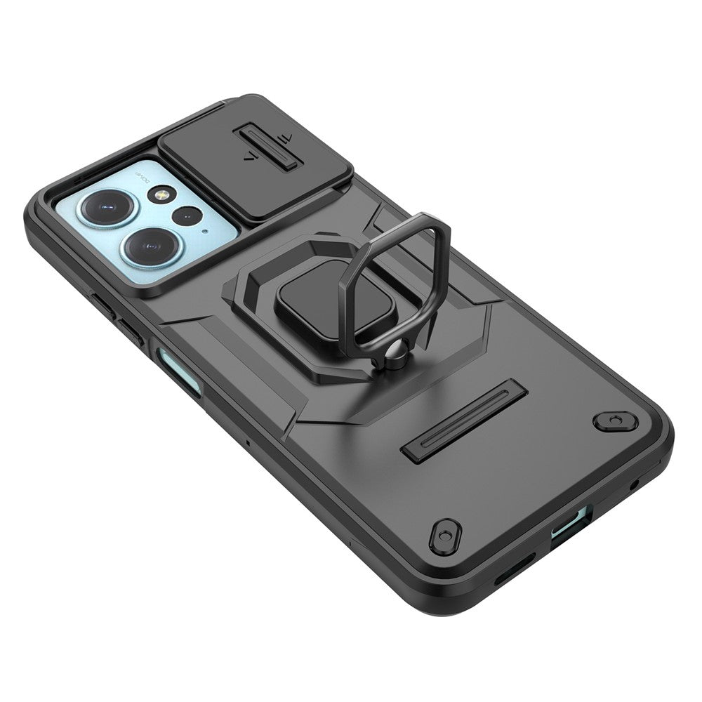 PC+TPU bakstycke för Xiaomi Redmi Note 12 4G, mobilskal glidande linsskyddande stödfodral