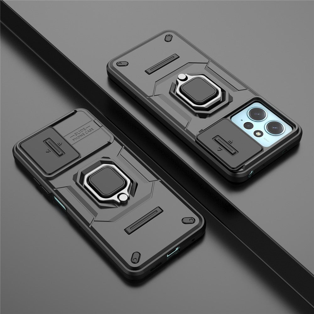 PC+TPU bakstycke för Xiaomi Redmi Note 12 4G, mobilskal glidande linsskyddande stödfodral