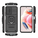 PC+TPU bakstycke för Xiaomi Redmi Note 12 4G, mobilskal glidande linsskyddande stödfodral