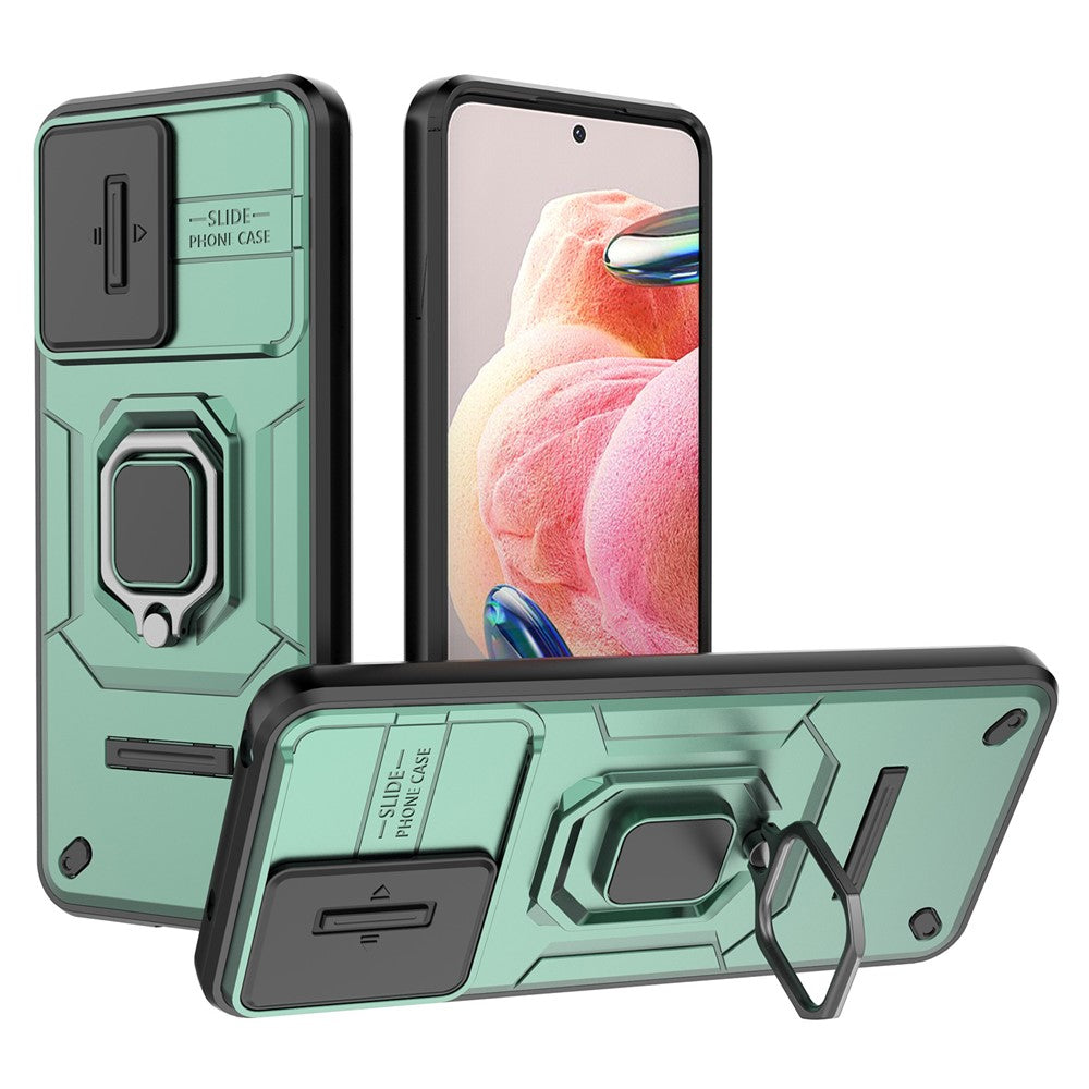 PC+TPU bakstycke för Xiaomi Redmi Note 12 4G, mobilskal glidande linsskyddande stödfodral