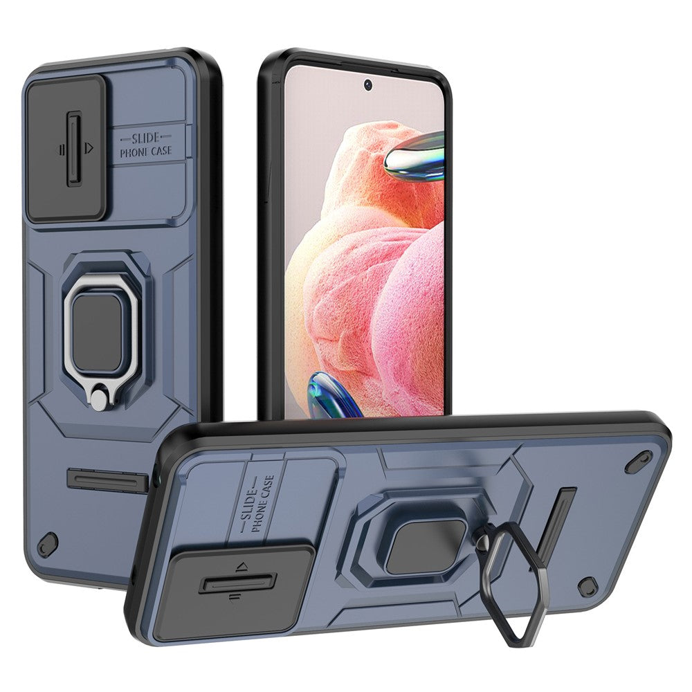 PC+TPU bakstycke för Xiaomi Redmi Note 12 4G, mobilskal glidande linsskyddande stödfodral