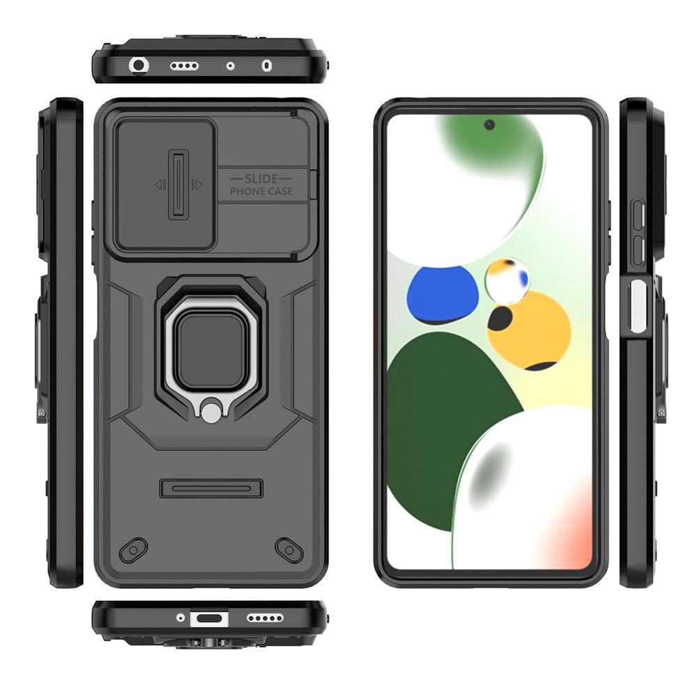 Kickstand Phone Case for Xiaomi Redmi Note 12 Pro 5G / Note 12 Pro Speed 5G , PC+TPU Slide Camera Protection Cover