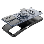 PC+TPU Shell for Xiaomi Redmi Note 12S 4G , Slide Lens Protection Phone Case Back Guard Cover with Kickstand