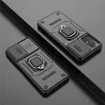PC+TPU Shell for Xiaomi Redmi Note 12S 4G , Slide Lens Protection Phone Case Back Guard Cover with Kickstand