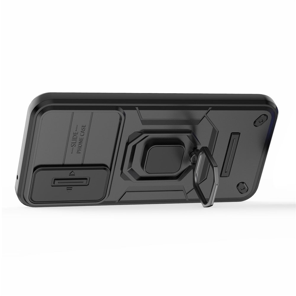 Back Shell for Samsung Galaxy A54 5G PC+TPU Phone Case Slide Lens Protection Cover with Kickstand