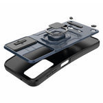 Back Shell for Samsung Galaxy A54 5G PC+TPU Phone Case Slide Lens Protection Cover with Kickstand