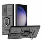 For Samsung Galaxy S23 Ultra PC+TPU Shockproof Phone Case Slide Lens Protection Kickstand Cover