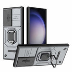 For Samsung Galaxy S23 Ultra PC+TPU Shockproof Phone Case Slide Lens Protection Kickstand Cover