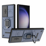 For Samsung Galaxy S23 Ultra PC+TPU Shockproof Phone Case Slide Lens Protection Kickstand Cover