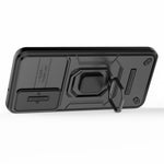 For Samsung Galaxy S23+ Slide Lens Protection PC+TPU Phone Case Protective Cover with Kickstand