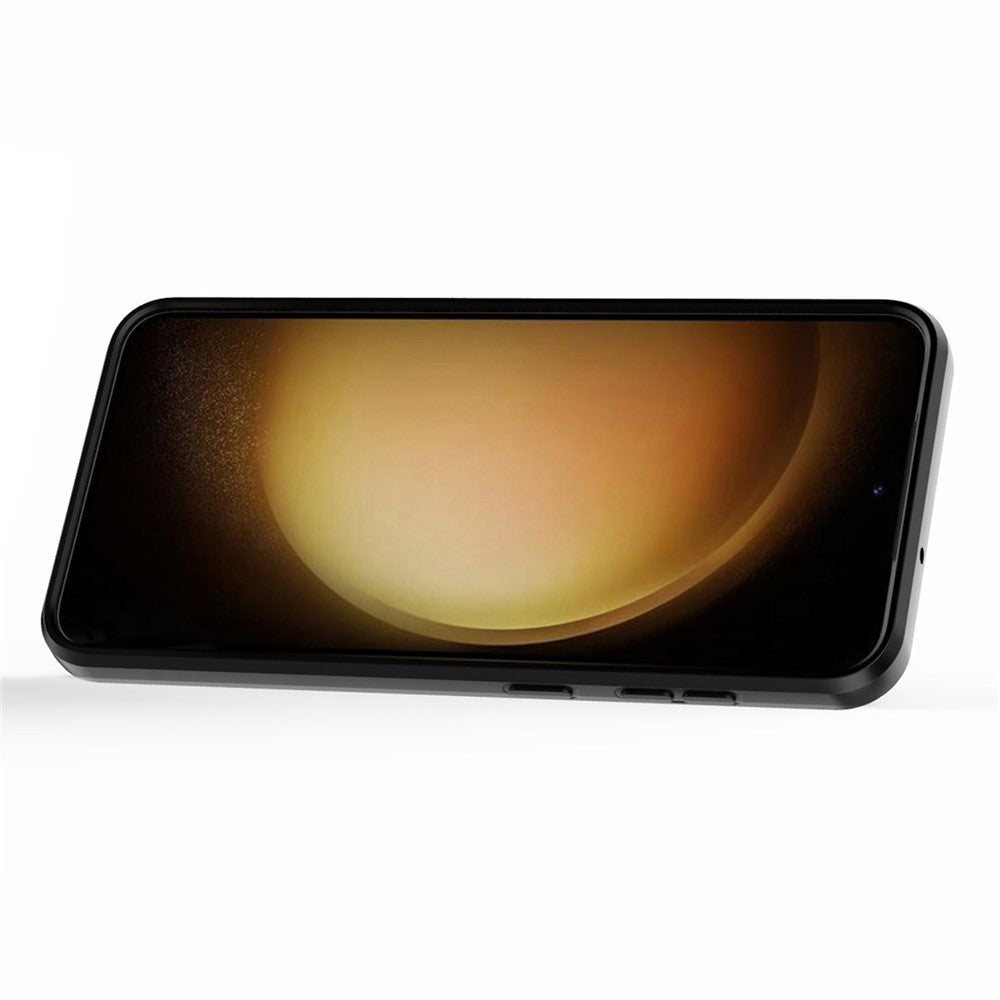 For Samsung Galaxy S23+ Slide Lens Protection PC+TPU Phone Case Protective Cover with Kickstand