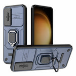 For Samsung Galaxy S23+ Slide Lens Protection PC+TPU Phone Case Protective Cover with Kickstand