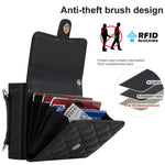 For Samsung Galaxy Z Flip5 5G PU Leather Coated PC Phone Case Card Slots Protective Cover