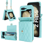 For Samsung Galaxy Z Flip5 5G PU Leather Coated PC Phone Case Card Slots Protective Cover