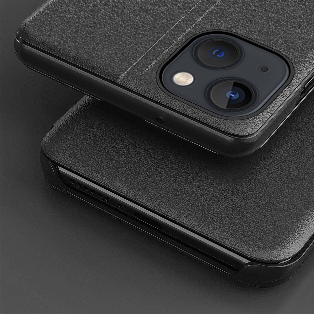 For iPhone 15 Phone Case Folio Flip PU Leather Stand Cover