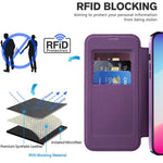 Til iPhone 15 Pro Max RFID-blokerende kortholder telefoncover Indbygget linsefilm læderskal kompatibel med MagSafe