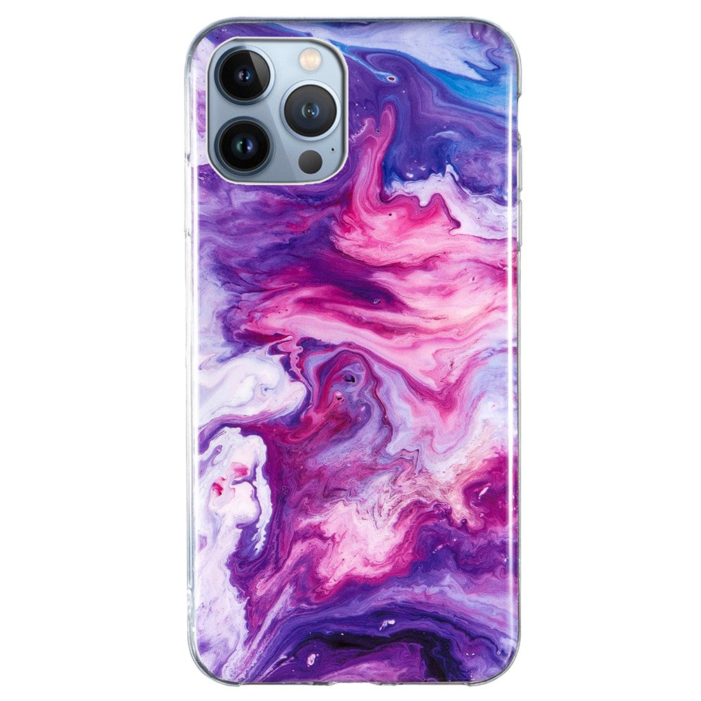 For iPhone 15 Pro Marble Pattern TPU Phone Case IMD Process Protective Cover