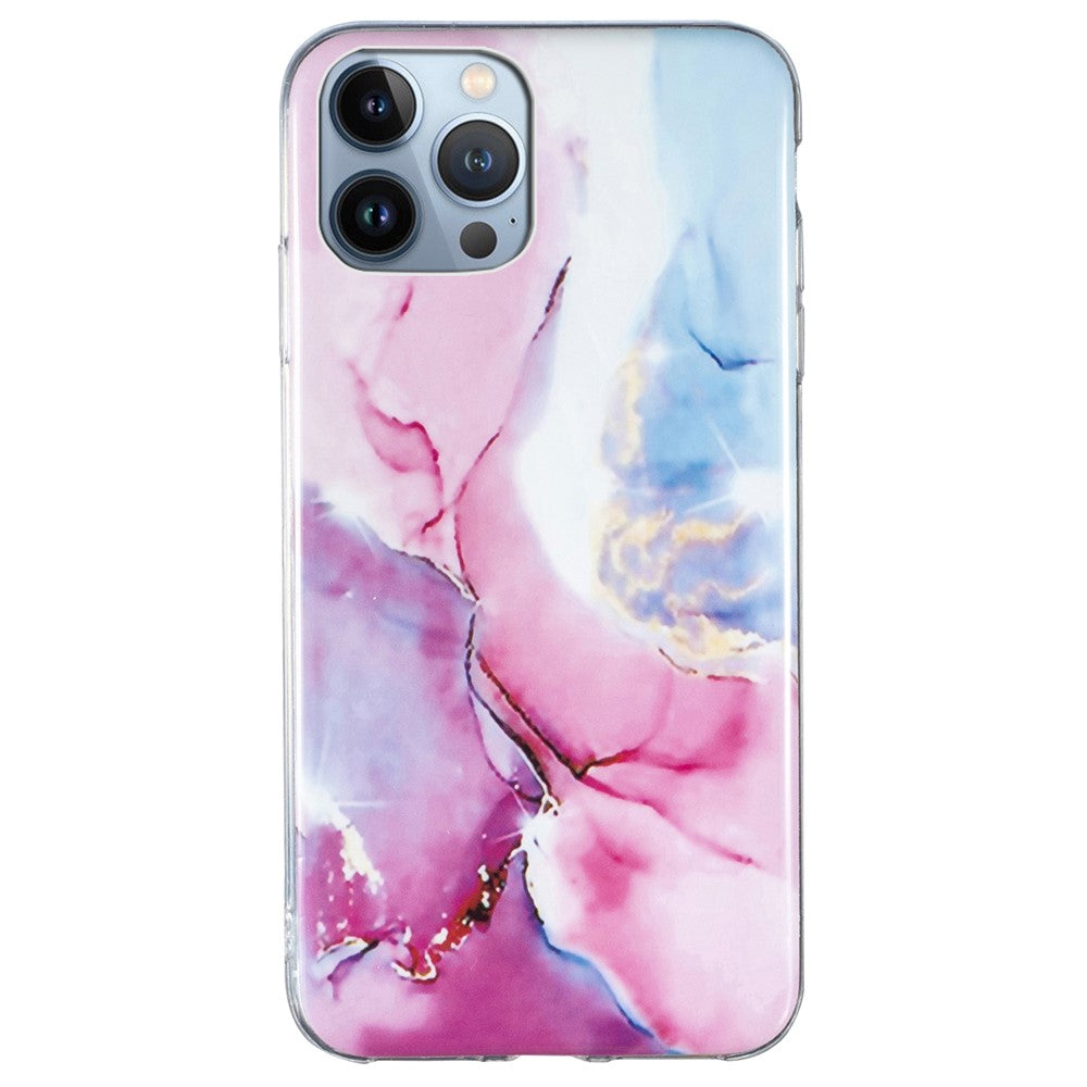 For iPhone 15 Pro Marble Pattern TPU Phone Case IMD Process Protective Cover