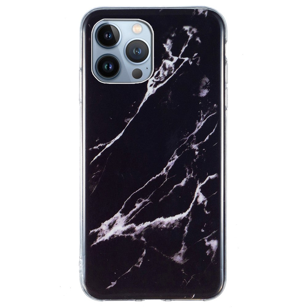 For iPhone 15 Pro Marble Pattern TPU Phone Case IMD Process Protective Cover
