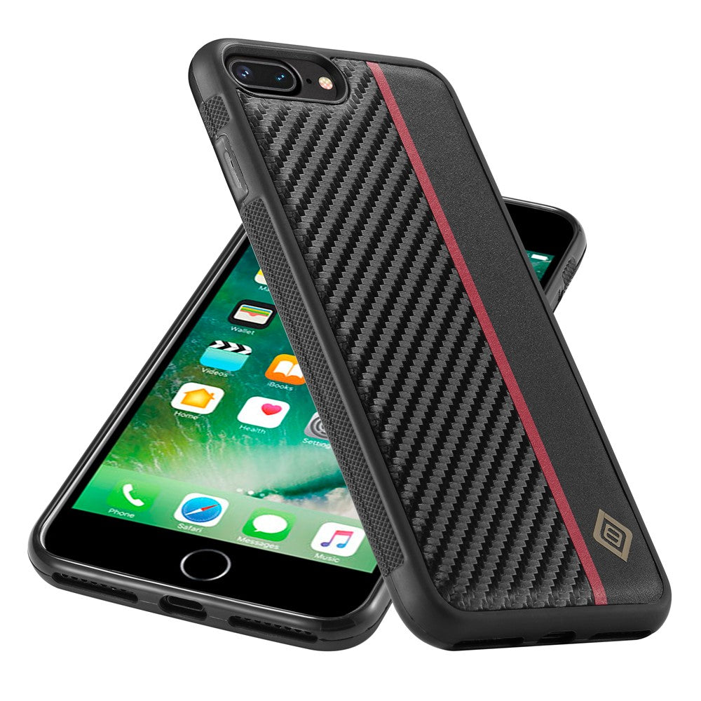 LC.IMEEKE til iPhone 7 / 8 / SE (2020) / SE (2022) Etui i PU-læder + TPU + EVA med kulfibertekstur