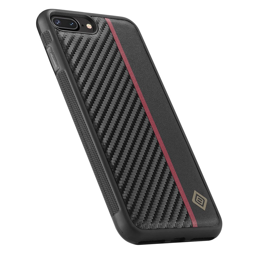 LC.IMEEKE til iPhone 7 / 8 / SE (2020) / SE (2022) Etui i PU-læder + TPU + EVA med kulfibertekstur
