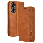 For Oppo A58 4G Wallet Phone Stand Case Retro PU Leather Anti-scratch Phone Cover