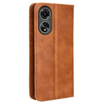 For Oppo A58 4G Wallet Phone Stand Case Retro PU Leather Anti-scratch Phone Cover