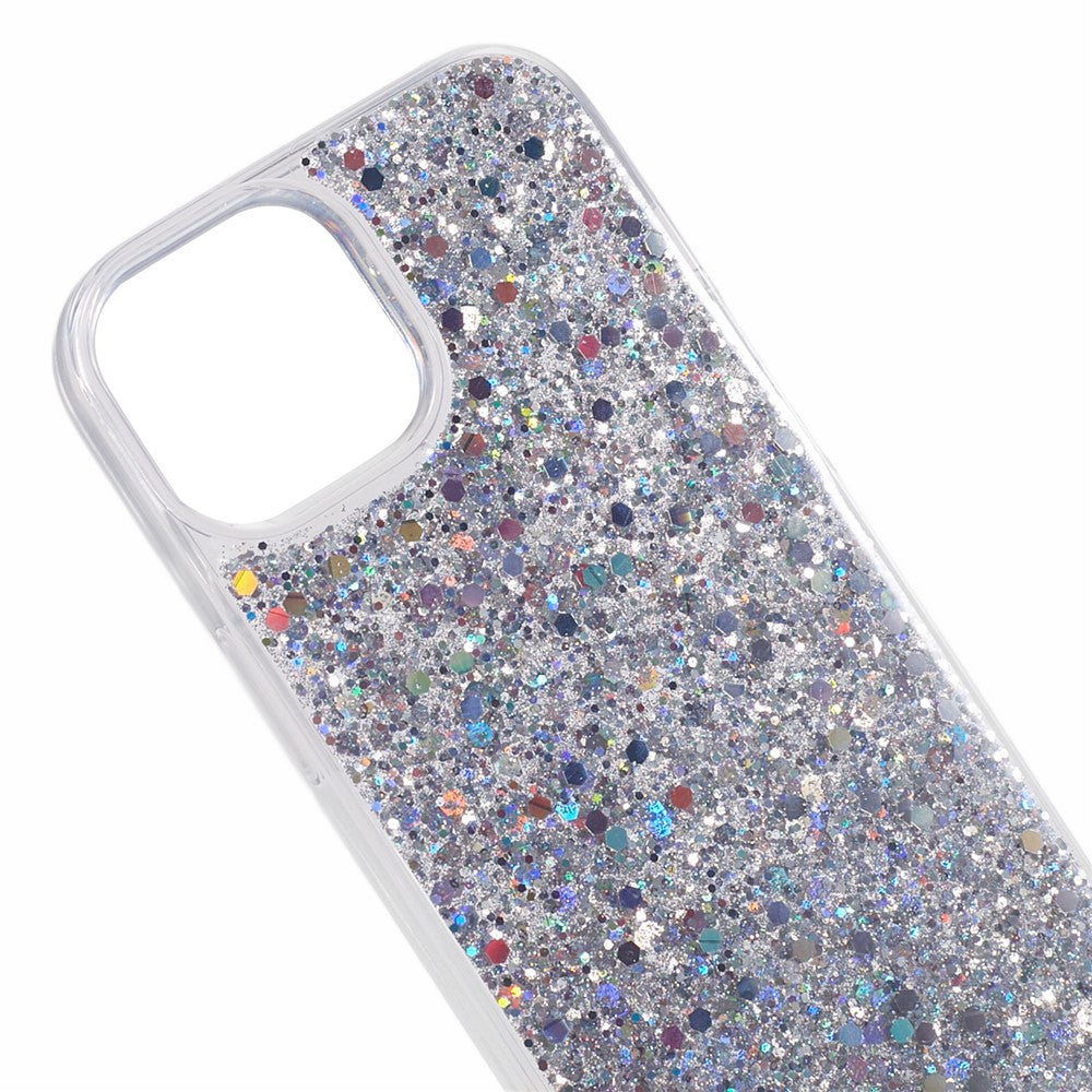iPhone 15 Plus Glitter Mobilskal Stötsäkert TPU Glittrigt Bakstycke