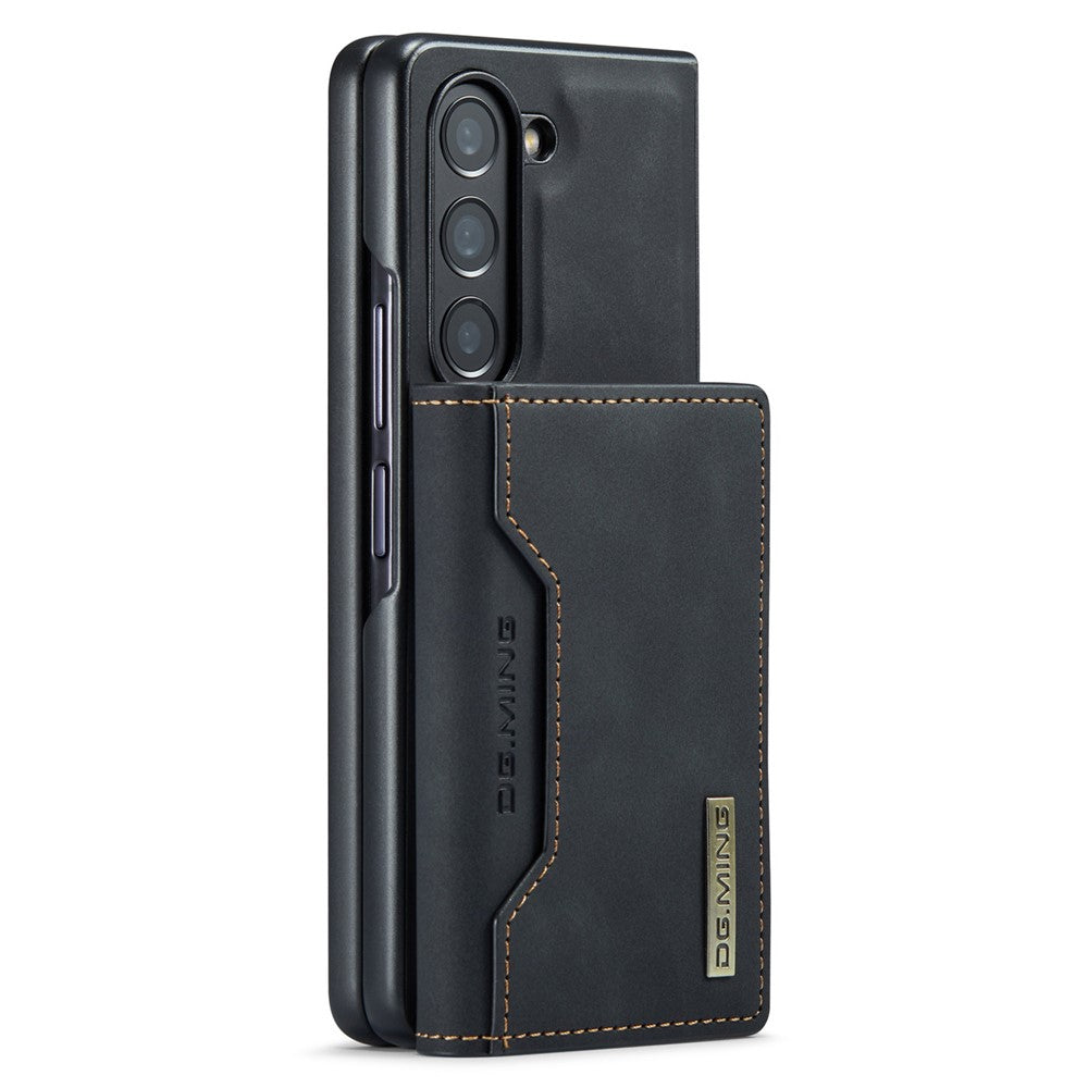 DG.MING M2 Series Kickstand Wallet Case for Samsung Galaxy Z Fold5 5G, PU Leather+PC Detachable Magnetic Phone Cover