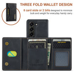 DG.MING M2 Series Kickstand Wallet Case for Samsung Galaxy Z Fold5 5G, PU Leather+PC Detachable Magnetic Phone Cover