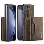DG.MING M2 Series Kickstand Wallet Case for Samsung Galaxy Z Fold5 5G, PU Leather+PC Detachable Magnetic Phone Cover
