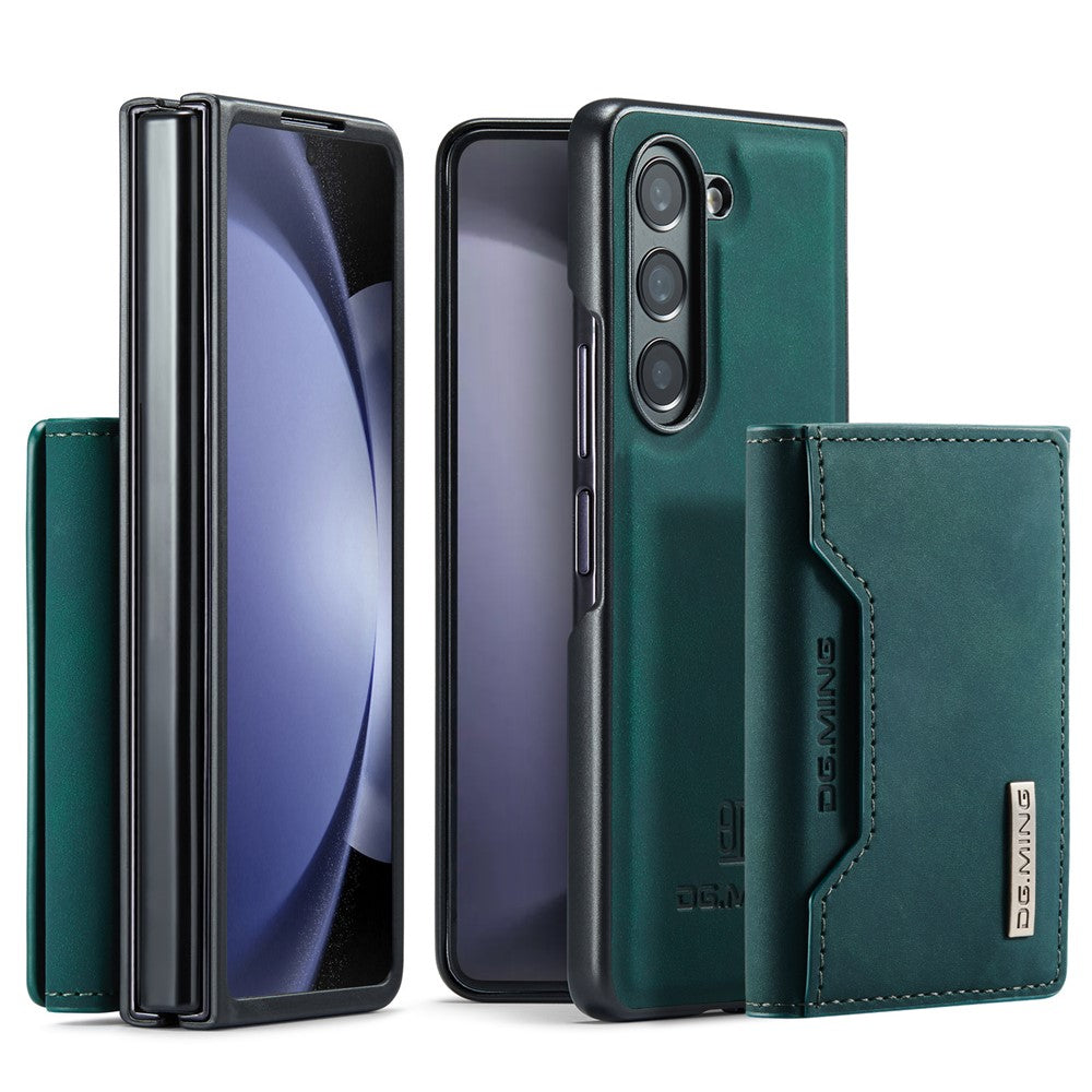 DG.MING M2 Series Kickstand Wallet Case for Samsung Galaxy Z Fold5 5G, PU Leather+PC Detachable Magnetic Phone Cover