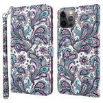 For iPhone 15 Plus Stand Feature Flip Case PU Leather 3D Pattern Printing Wallet Phone Cover with Strap