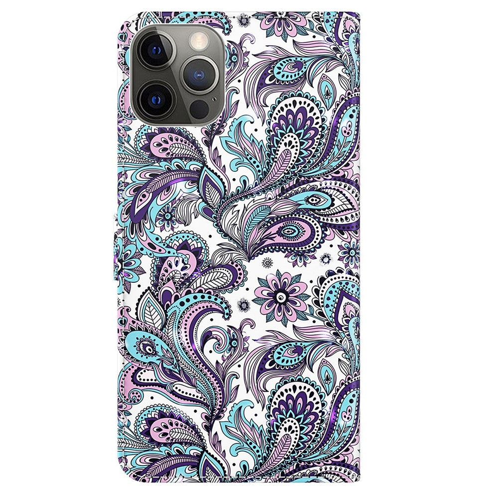 For iPhone 15 Plus Stand Feature Flip Case PU Leather 3D Pattern Printing Wallet Phone Cover with Strap