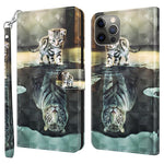For iPhone 15 Plus Stand Feature Flip Case PU Leather 3D Pattern Printing Wallet Phone Cover with Strap