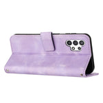 For Samsung Galaxy A32 5G / M32 5G Phone Case Triangle Imprinted Leather Stand Wallet Cover with Strap