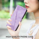 For Samsung Galaxy A32 5G / M32 5G Phone Case Triangle Imprinted Leather Stand Wallet Cover with Strap