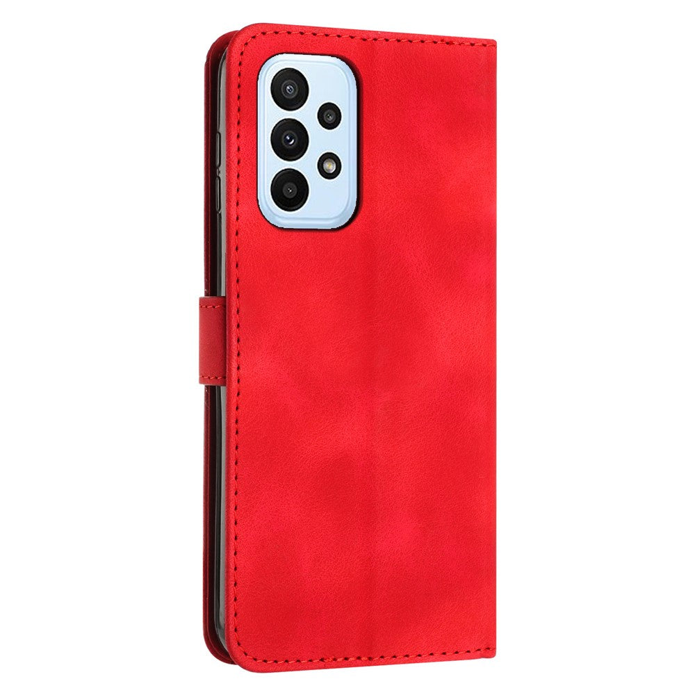 Læderpung-cover til Samsung Galaxy A33 5G Trekantmønster Anti-fald Stander Telefoncover med Rem